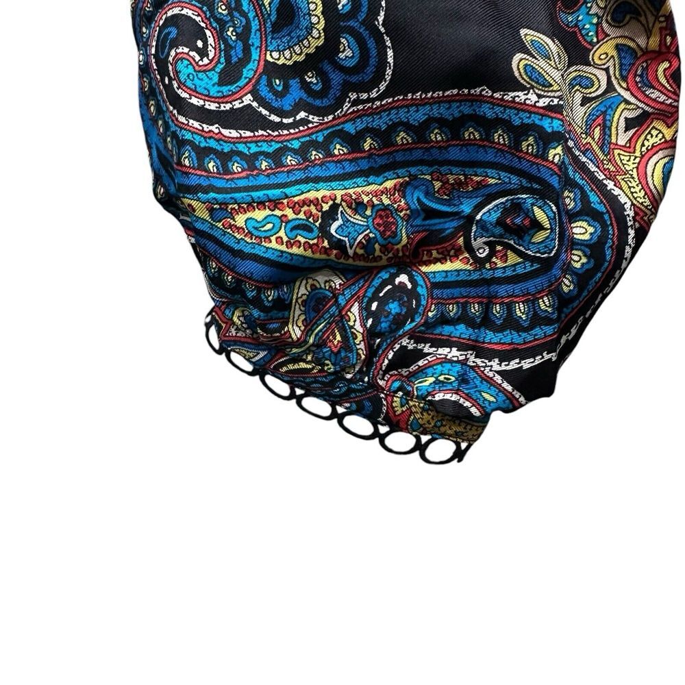 J.Crew 100% Silk Women's Size 6 Twill Top In Bold Paisley Print Black NWT - Picture 3 of 13